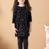 North Of West Kids' Squiggles Gathered Dress - Black 2 North Of West Kids' Squiggles Gathered Dress - Black