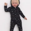 North Of West Baby's Squiggles Hooded Romper - Black Sale