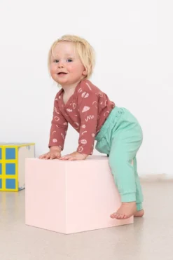 North Of West Sale Baby's Squiggles Long Sleeve Onesie - Mulberry