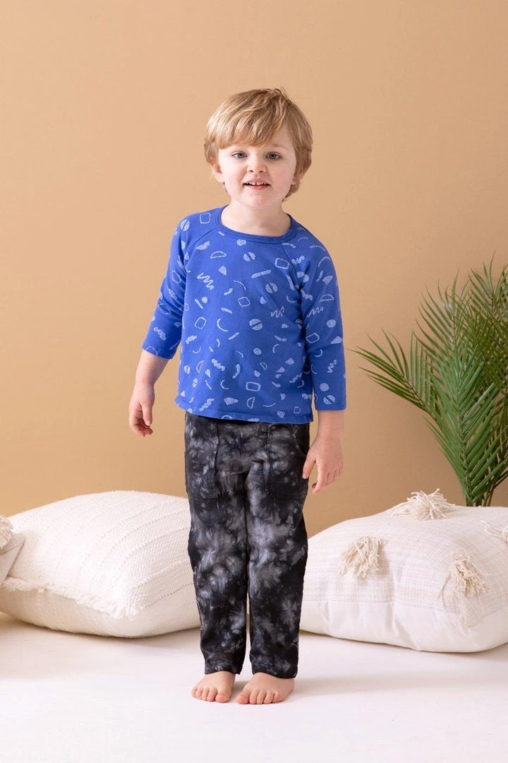 North Of West Sale Kids' Squiggles Raglan Tee - Azure 6 North Of West Sale Kids' Squiggles Raglan Tee - Azure