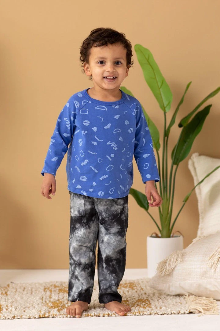 North Of West Sale Kids' Squiggles Raglan Tee - Azure 4 North Of West Sale Kids' Squiggles Raglan Tee - Azure