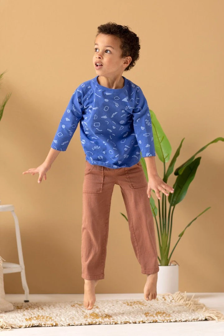 North Of West Sale Kids' Squiggles Raglan Tee - Azure 8 North Of West Sale Kids' Squiggles Raglan Tee - Azure