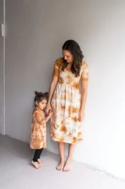 North Of West Kids' Tie Dye Long Sleeve Dress - Amber 19 North Of West Kids' Tie Dye Long Sleeve Dress - Amber