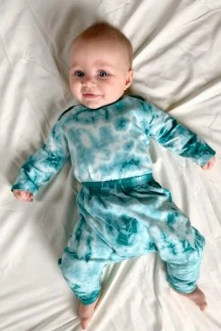 North Of West Baby's Tie Die Long Sleeve Onesie - Atlantic Sale