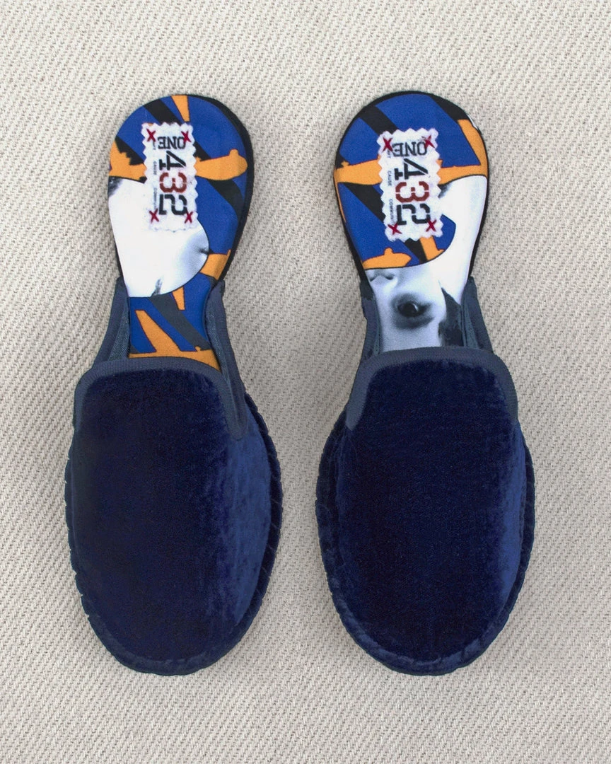 ONE432 Shoes Upcycled Velvet Unisex Slippers - Begum Electric 5 ONE432 Shoes Upcycled Velvet Unisex Slippers - Begum Electric