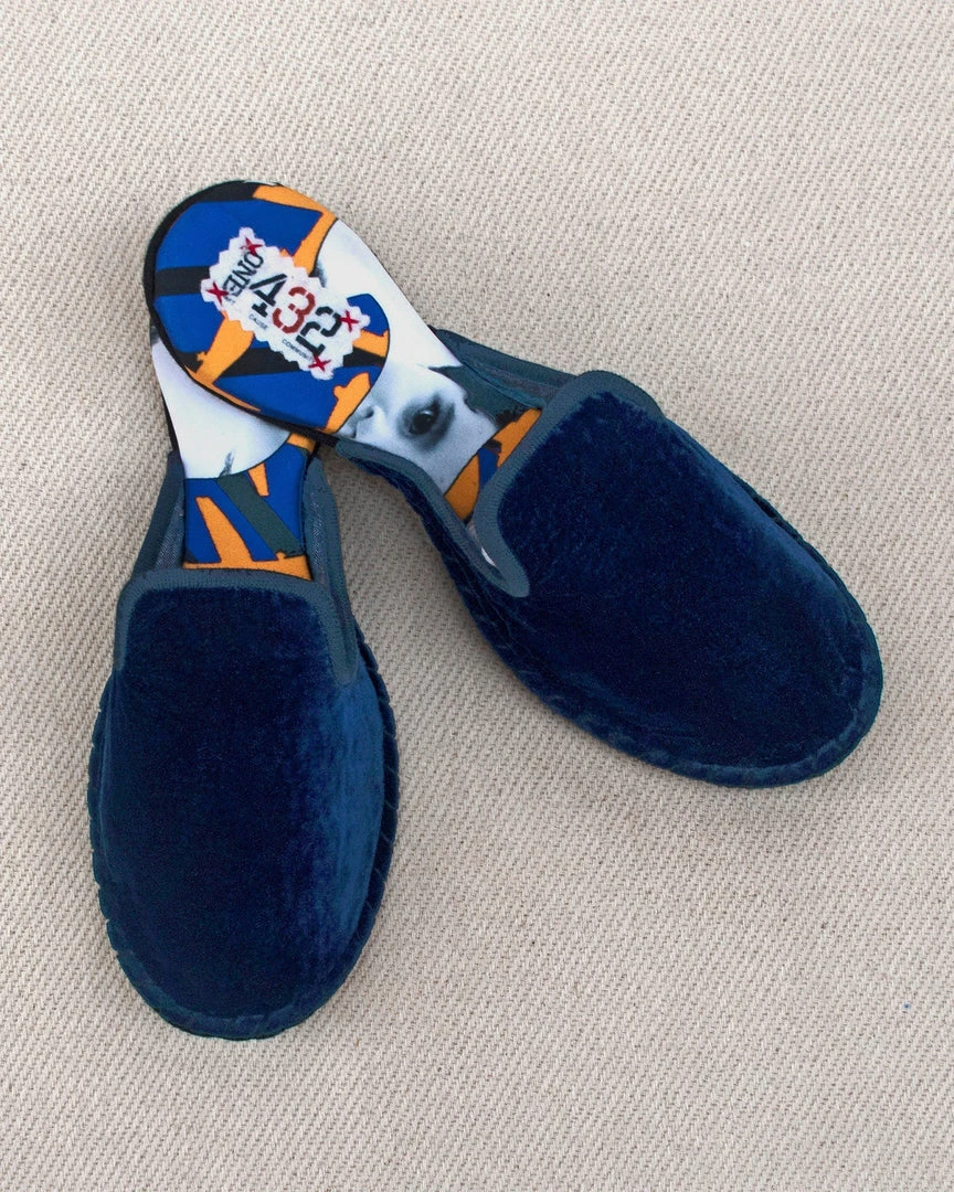 ONE432 Shoes Upcycled Velvet Unisex Slippers - Begum Electric 3 ONE432 Shoes Upcycled Velvet Unisex Slippers - Begum Electric