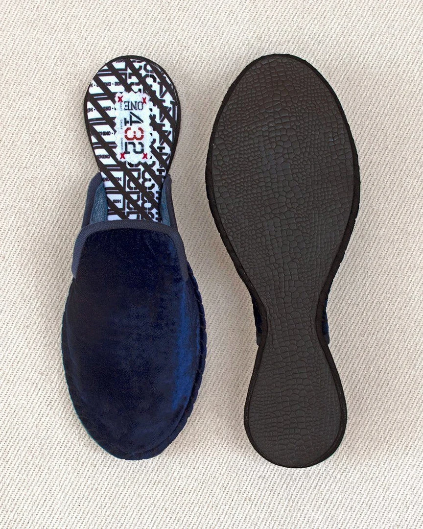 ONE432 Shoes Upcycled Velvet Unisex Slippers - Begum Electric 4 ONE432 Shoes Upcycled Velvet Unisex Slippers - Begum Electric