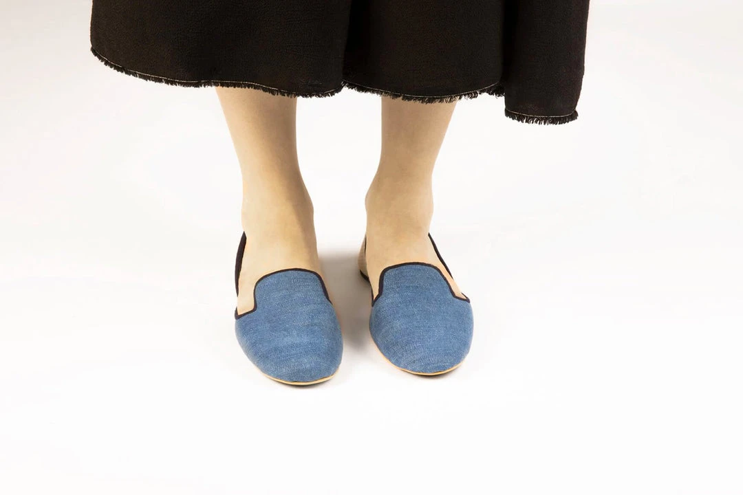 ONE432 Women's Recycled Jutti Loafer - Courtney Denim Shoes 4 ONE432 Women's Recycled Jutti Loafer - Courtney Denim Shoes