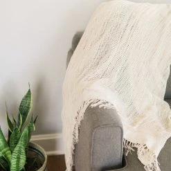 Creative Women Open Weave Throw Blanket Home Goods