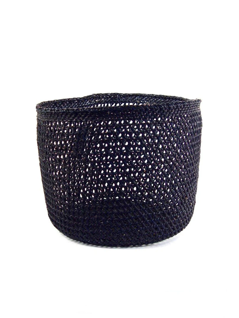 Mbare Open Weave Iringa Baskets - Black 4 Mbare Open Weave Iringa Baskets - Black