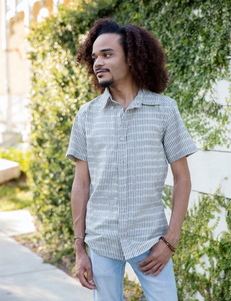 Passion Lilie Men's Antonio Ikat Button Down Shirt 3 Passion Lilie Men's Antonio Ikat Button Down Shirt