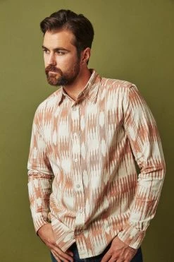 Passion Lilie Men's Banded Stripes Button Down Shirt