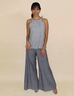Passion Lilie Chambray Ikat Pants Clothing