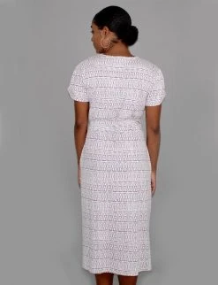 Passion Lilie Clothing Geo Mauve Jersey Wrap Dress