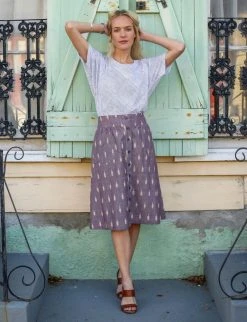 Passion Lilie Best Sellers Grape Chambray Midi Skirt