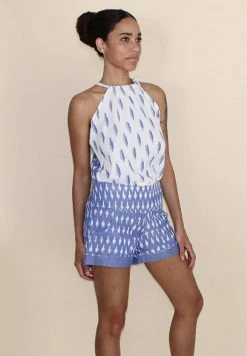 Passion Lilie Clothing Light Blue Ikat Shorts