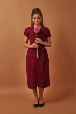 Passion Lilie Merlot Wrap Dress Best Sellers