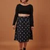 Passion Lilie Navy Stars Midi Skirt Clothing
