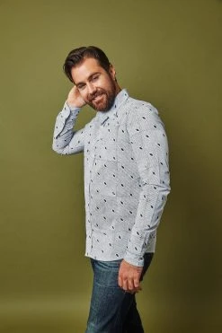 Passion Lilie Men's Diagonal Button Down Shirt