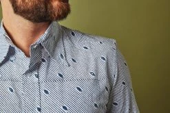 Passion Lilie Men's Diagonal Button Down Shirt