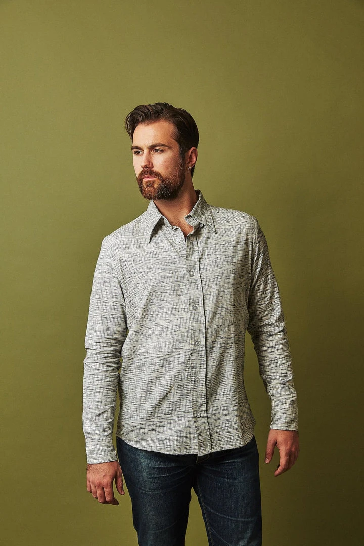 Passion Lilie Men's Timeless Button Down Shirt - Gray 3 Passion Lilie Men's Timeless Button Down Shirt - Gray