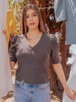 Valani Pauline Hemp Knit Puff Top