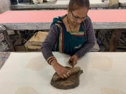 Symbology Peacock Feather Maxi Modal Wrap Dress - Cream + Gold