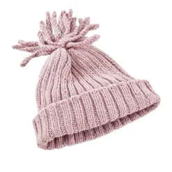 Pebble Fair Trade Ribbed Baby Hat - Dusky Pink