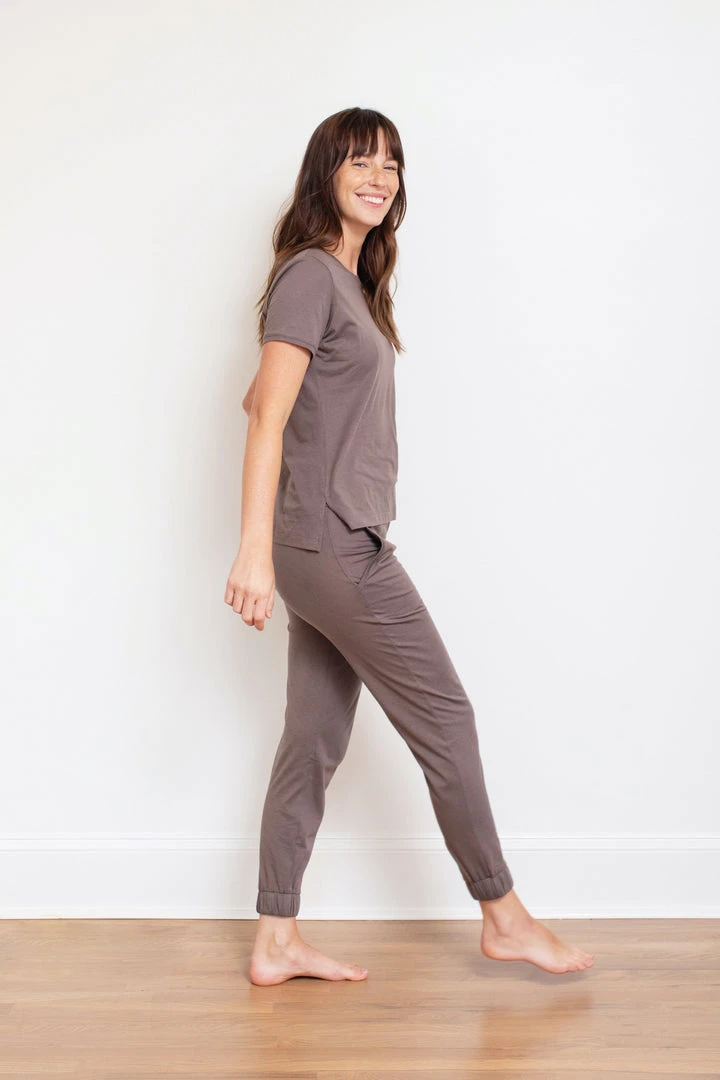 Leena & Lu Pima Short Sleeve Jogger Set 9 Leena & Lu Pima Short Sleeve Jogger Set