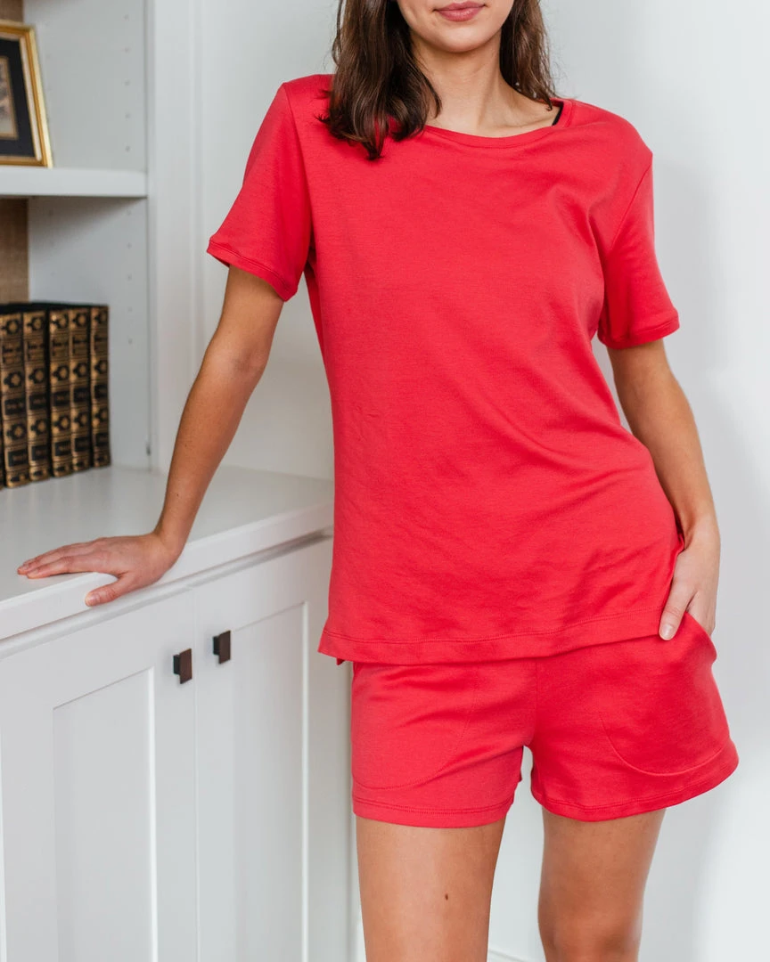 Leena & Lu Pima Tee And Short Pajama Set 4 Leena & Lu Pima Tee And Short Pajama Set