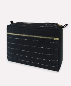 Anchal Accessories Pin Stitch Large Toiletry Bag - Charcoal