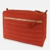 Anchal Accessories Pin Stitch Large Toiletry Bag - Rust
