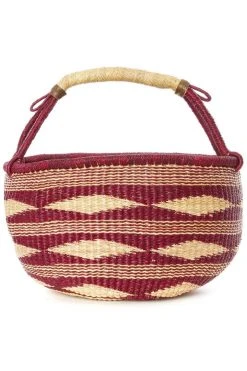 Swahili African Modern Plum Diamond Bolga Basket