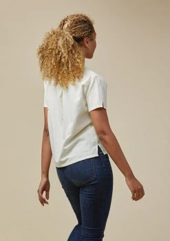 Poplinen Becky Linen Short Sleeve Button Down - Ivory 7 Poplinen Becky Linen Short Sleeve Button Down - Ivory