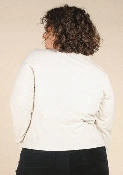 Poplinen Clothing Gwen Tencel Long Sleeve Tee - Ivory