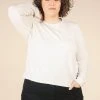 Poplinen Clothing Gwen Tencel Long Sleeve Tee - Ivory 1 Poplinen Clothing Gwen Tencel Long Sleeve Tee - Ivory
