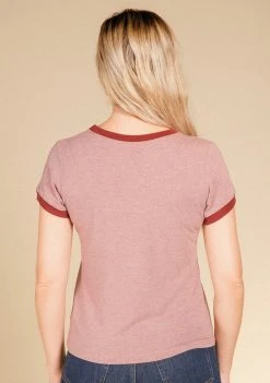 Poplinen Best Sellers Pat Bamboo Ringer Tee - Heather Rose + Heretic 7 Poplinen Best Sellers Pat Bamboo Ringer Tee - Heather Rose + Heretic