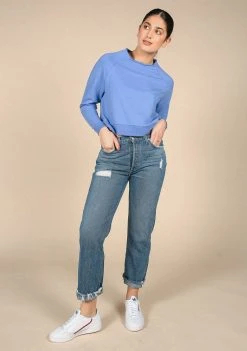 Poplinen Wilder Mock Neck Sweatshirt - Periwinkle Clothing 9 Poplinen Wilder Mock Neck Sweatshirt - Periwinkle Clothing