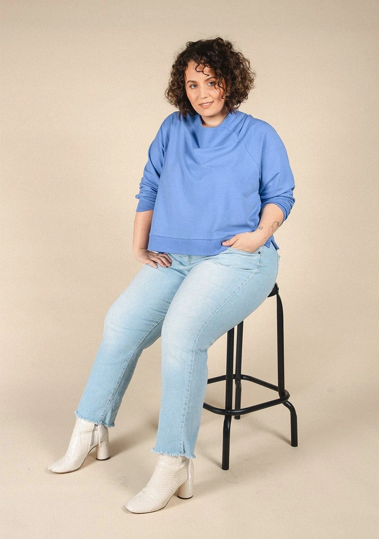 Poplinen Wilder Mock Neck Sweatshirt - Periwinkle Clothing 4 Poplinen Wilder Mock Neck Sweatshirt - Periwinkle Clothing