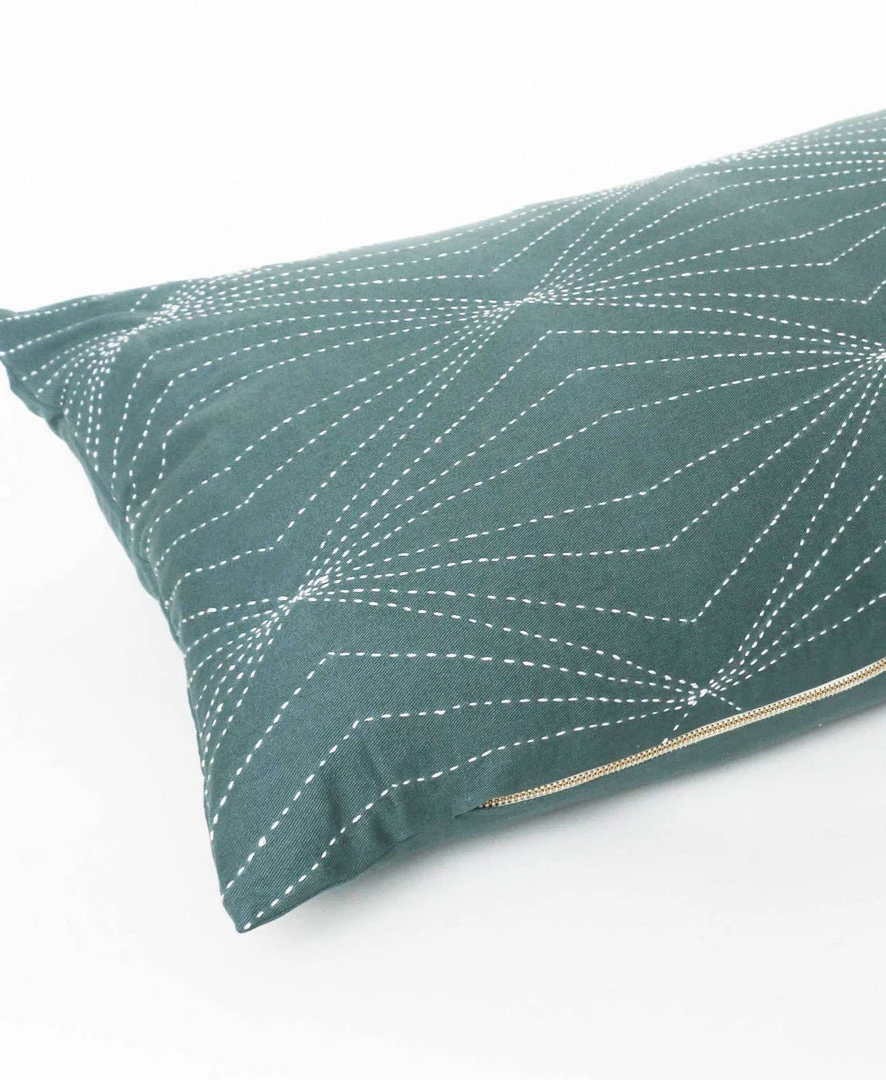 Anchal Home Goods Prism Lumbar Pillow - Spruce 4 Anchal Home Goods Prism Lumbar Pillow - Spruce