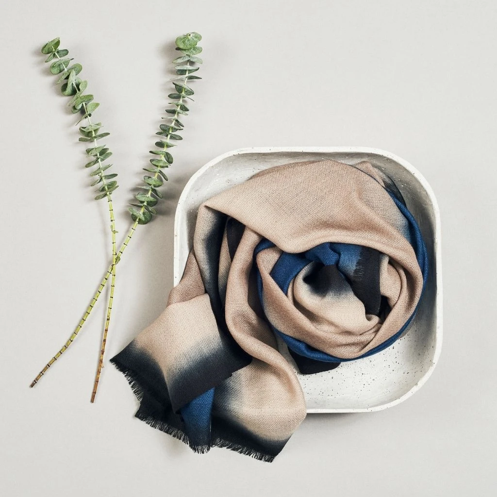 Studio Variously Prussian Cashmere Scarf 9 Studio Variously Prussian Cashmere Scarf