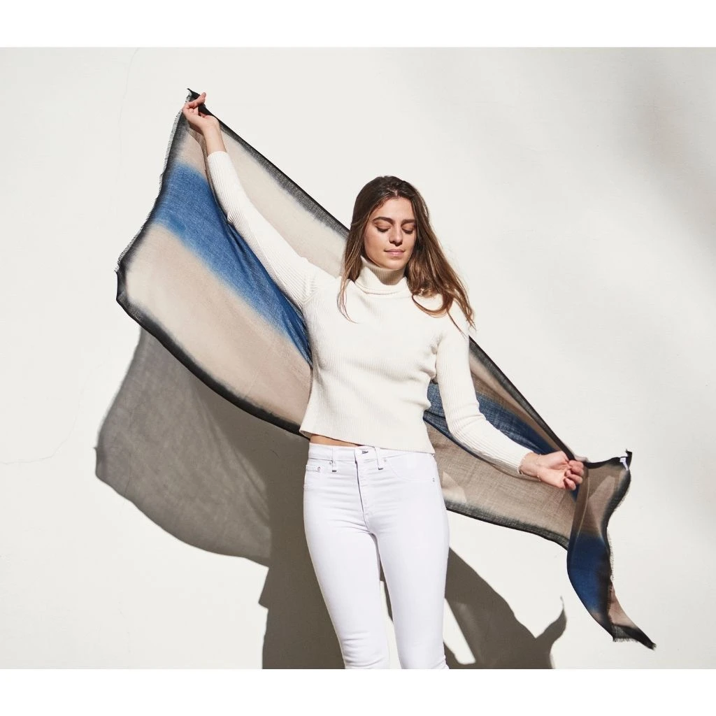 Studio Variously Prussian Cashmere Scarf 8 Studio Variously Prussian Cashmere Scarf