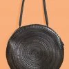 Purse & Clutch Embossed Circle Shoulder Bag - Charcoal Accessories