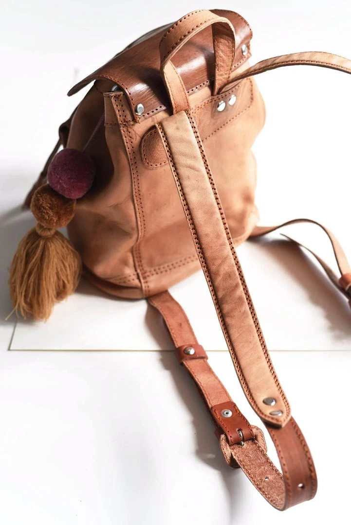 Purse & Clutch Leather Backpack - Russet Brown Handcrafted 5 Purse & Clutch Leather Backpack - Russet Brown Handcrafted