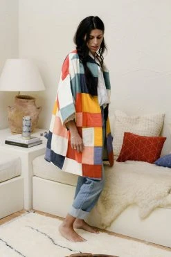 Anchal Clothing Quilted Multi-Check Cocoon Jacket