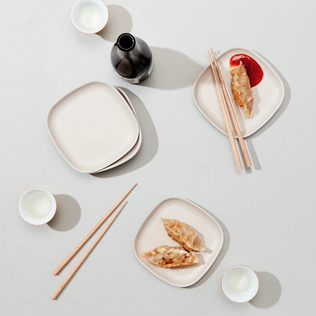 EKOBO Recycled Bamboo Cocktail Plate Set 4 EKOBO Recycled Bamboo Cocktail Plate Set