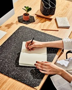 Slash Objects Recycled Rubber Deskmat - Speckled Black Home Goods