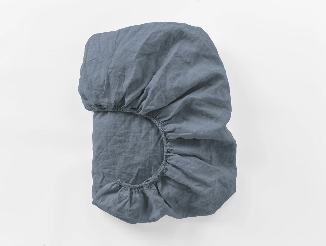 Coyuchi Relaxed Linen Sheet Set - Harbor Blue 5 Coyuchi Relaxed Linen Sheet Set - Harbor Blue