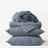 Coyuchi Relaxed Linen Sheet Set - Harbor Blue 1 Coyuchi Relaxed Linen Sheet Set - Harbor Blue