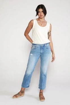 ÉTICA Rhea Midrise Straight Crop Jean - Storm Surge